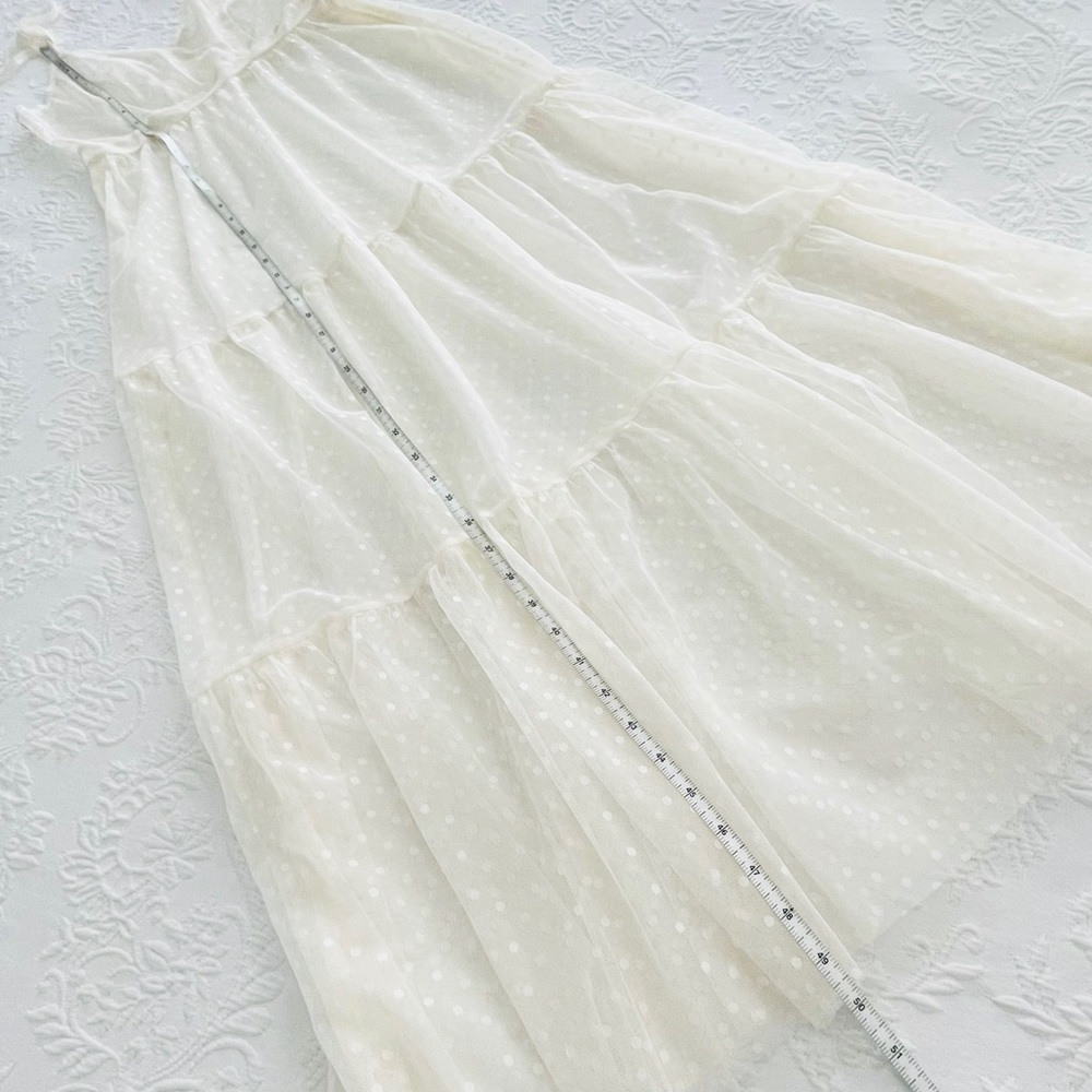 NWOT Lulus Cruise to Catalina Ivory Swiss Dot Sheer Maxi Swim Cover-Up Small - Picture 14 of 14